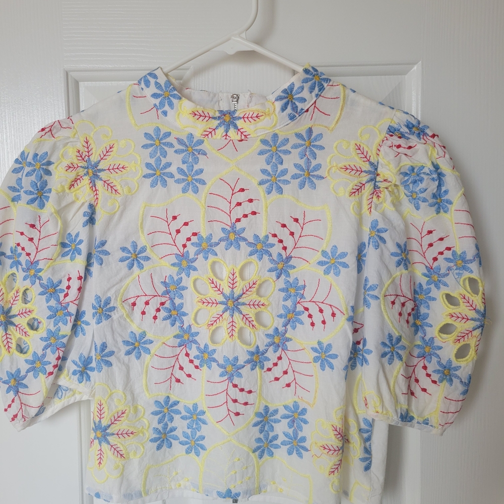 Elegant Floral Embroidered Blouse